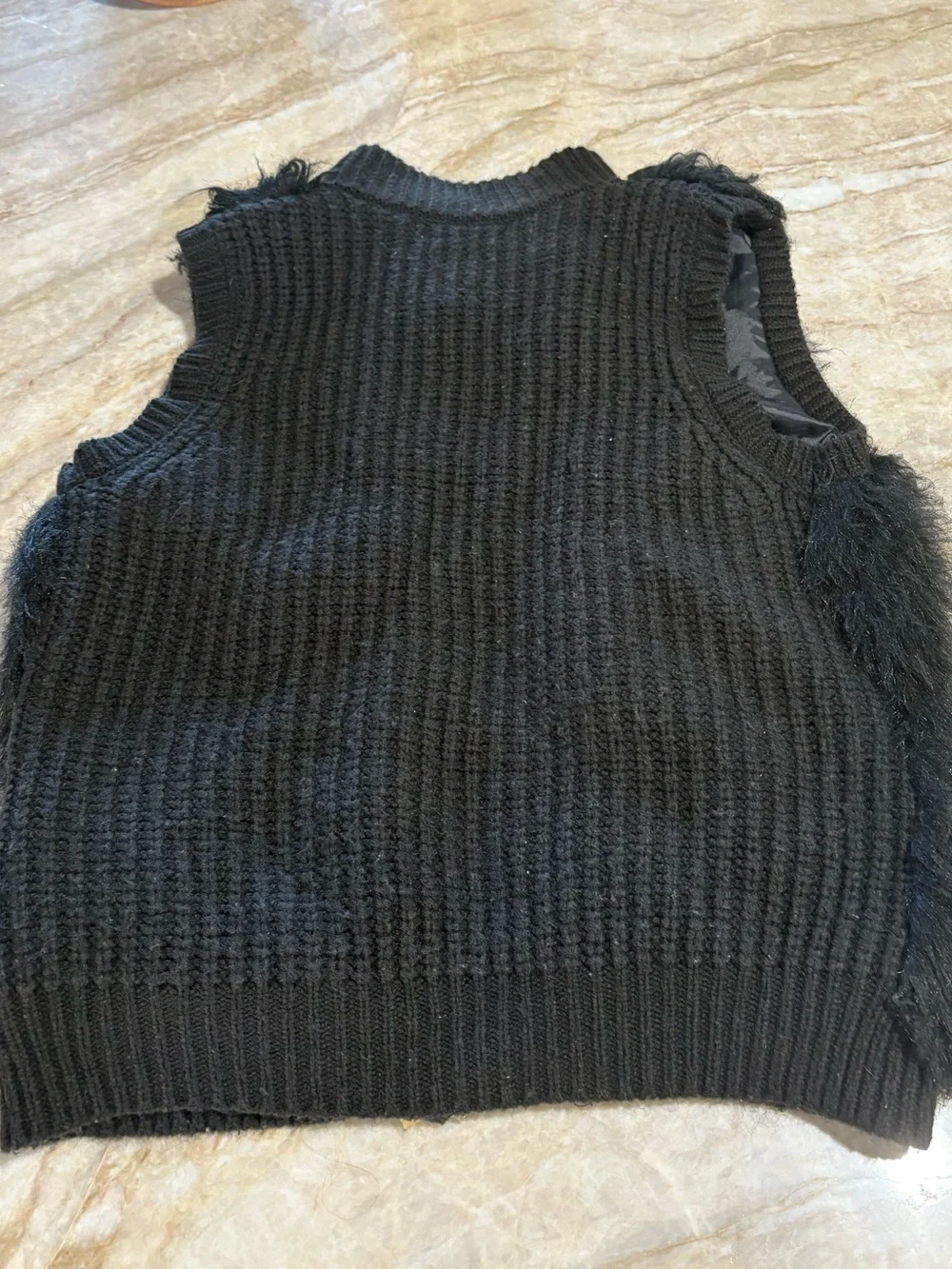 Micheal Kors Black Faux Fur Toggle Vest